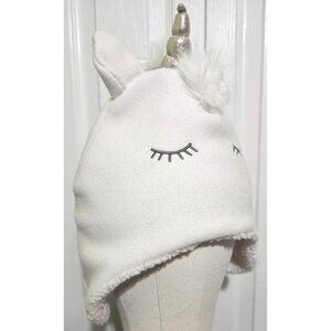 Gap Kids Unicorn Sherpa Trapper Hat Winter L/XL Girls White Sparkle Cold Weather